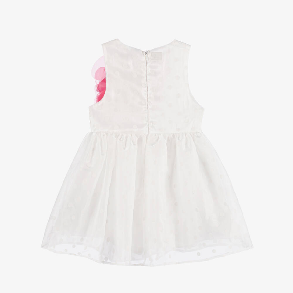 The Tiny Universe-Girls Organza Dress with Pink Bloom | Childrensalon Outlet