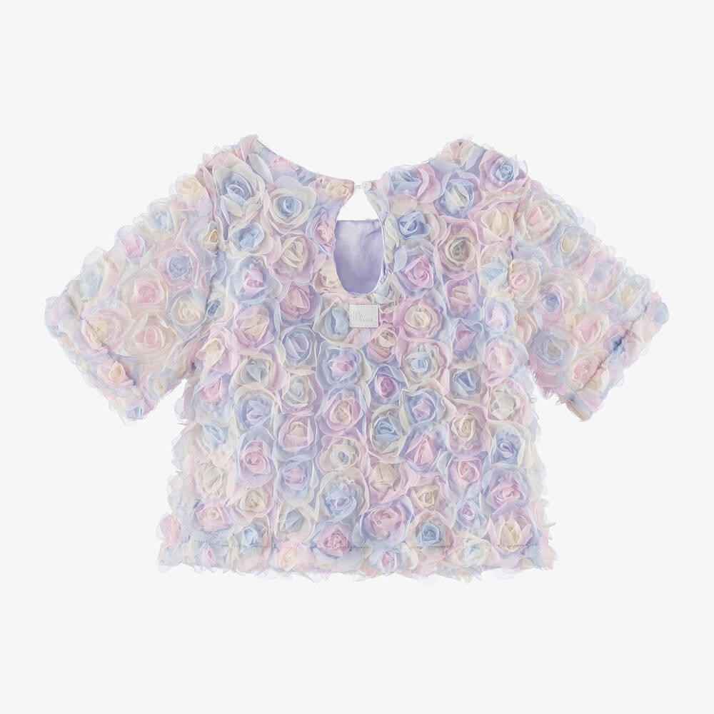 The Tiny Universe-بلوزة تول لون أزرق باستيل للبنات | Childrensalon Outlet