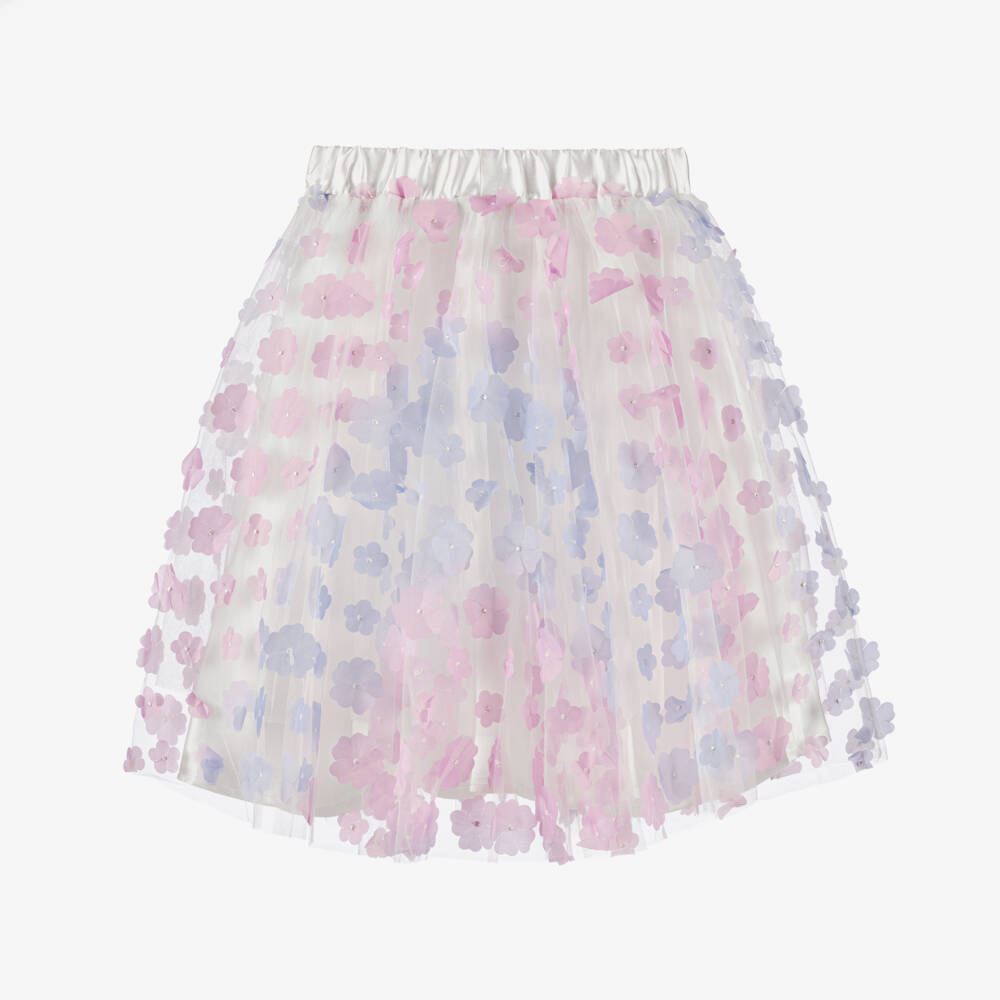 The Tiny Universe-Girls Pastel Floral Tulle Skirt | Childrensalon Outlet