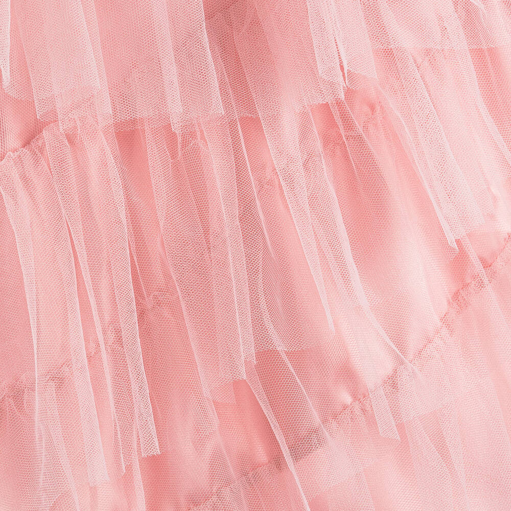 The Tiny Universe-Girls Pink Asymmetric Tulle Dress | Childrensalon Outlet