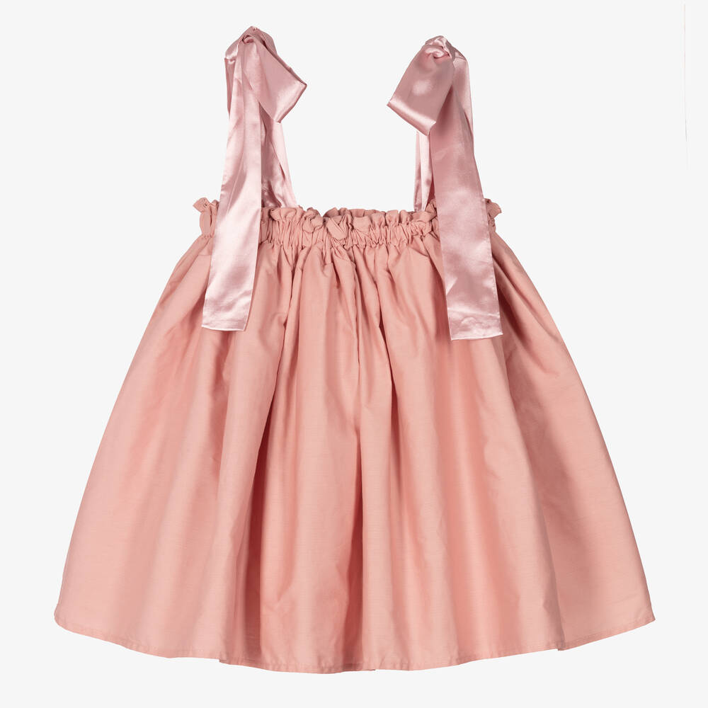 The Tiny Universe - Robe rose en popeline de coton | Childrensalon