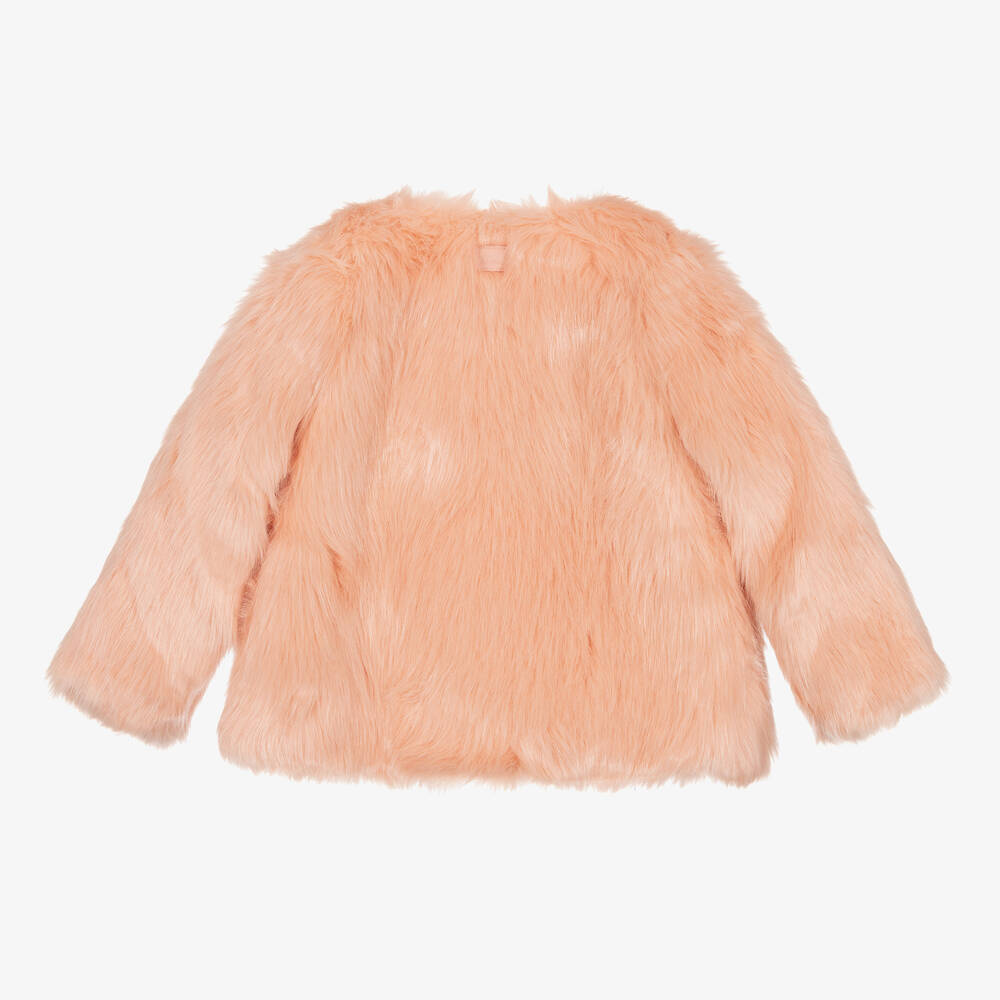 The Tiny Universe-جاكيت فرو صناعي لون زهري للبنات | Childrensalon Outlet