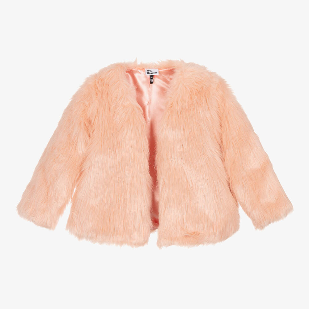 Girls pink fluffy jacket shop