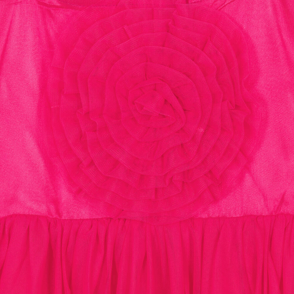 The Tiny Universe-Girls Pink Floral Tulle Gown | Childrensalon Outlet
