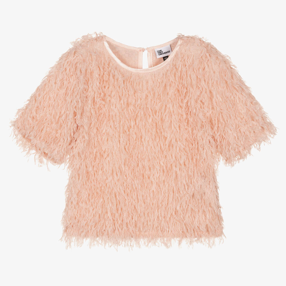 The Tiny Universe-Girls Pink Fluffy T-Shirt | Childrensalon Outlet