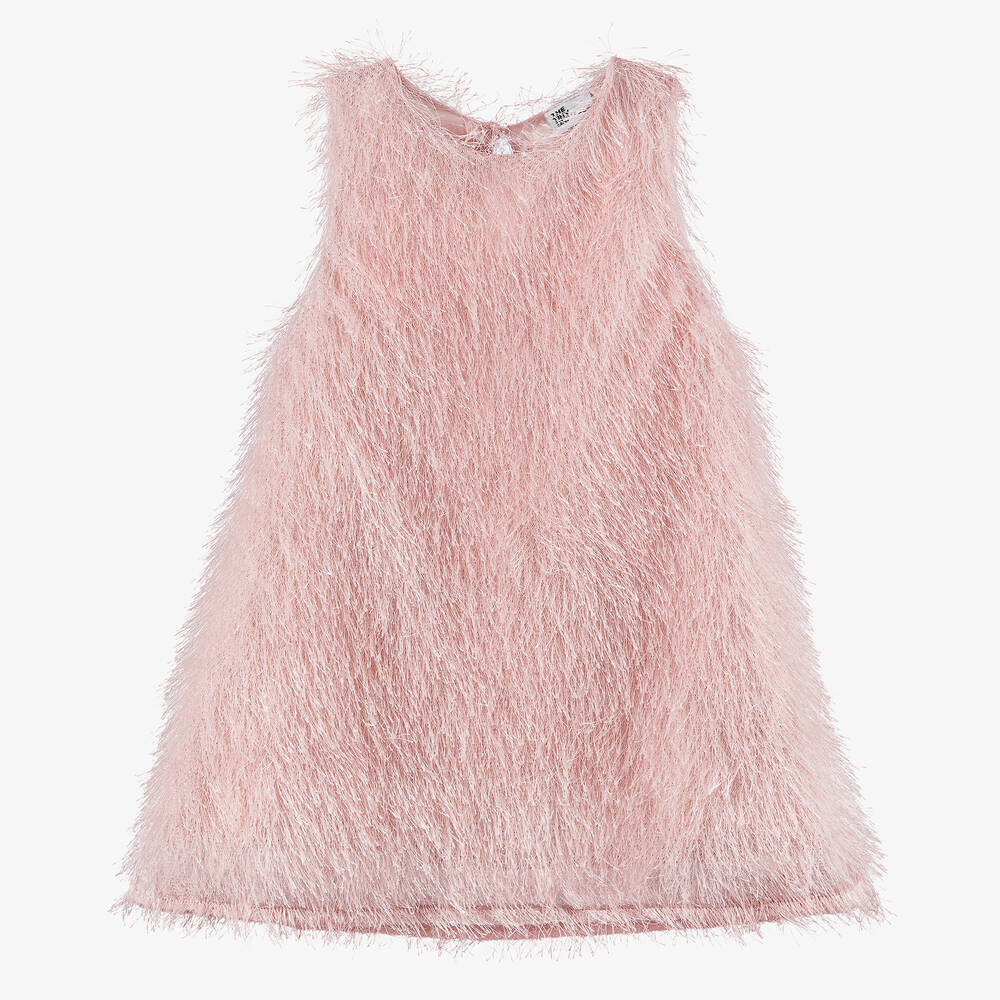 The Tiny Universe-Girls Pink Fringed Sleeveless Dress | Childrensalon Outlet
