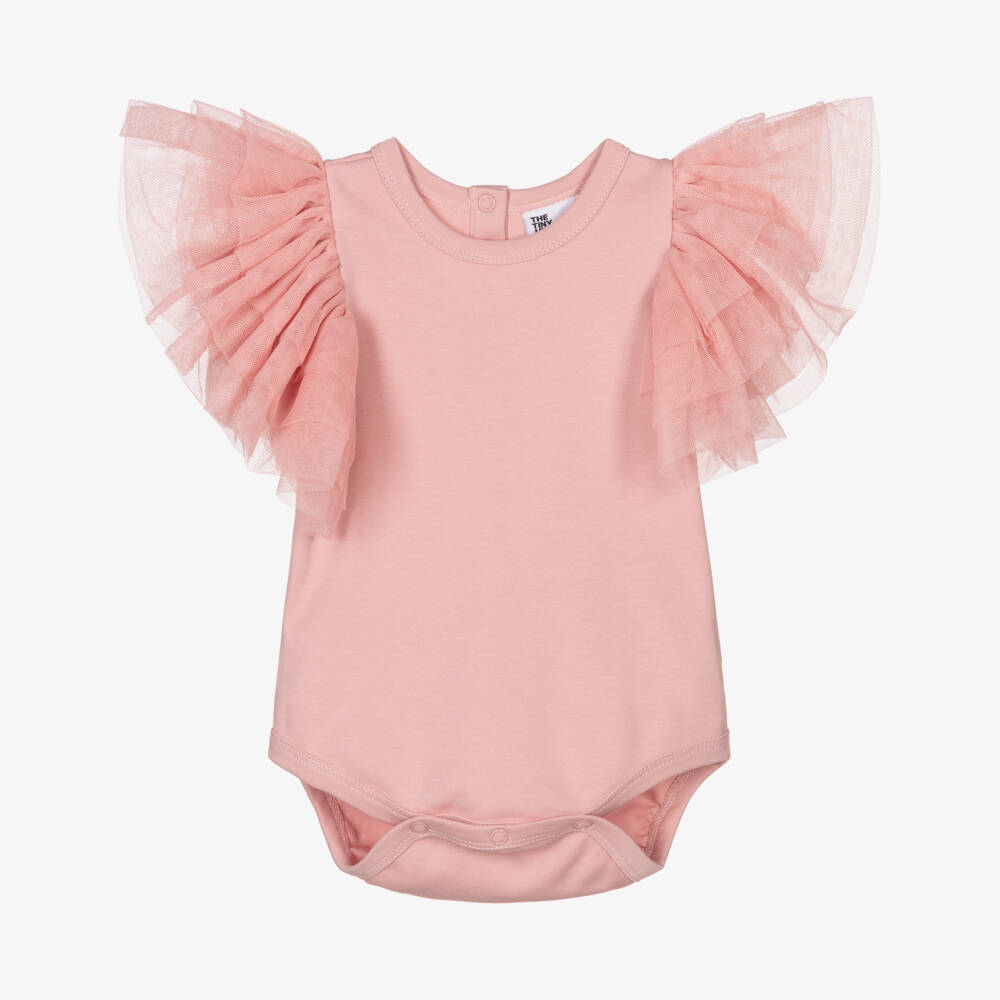 The Tiny Universe-Girls Pink Organic Cotton Bodysuit | Childrensalon Outlet