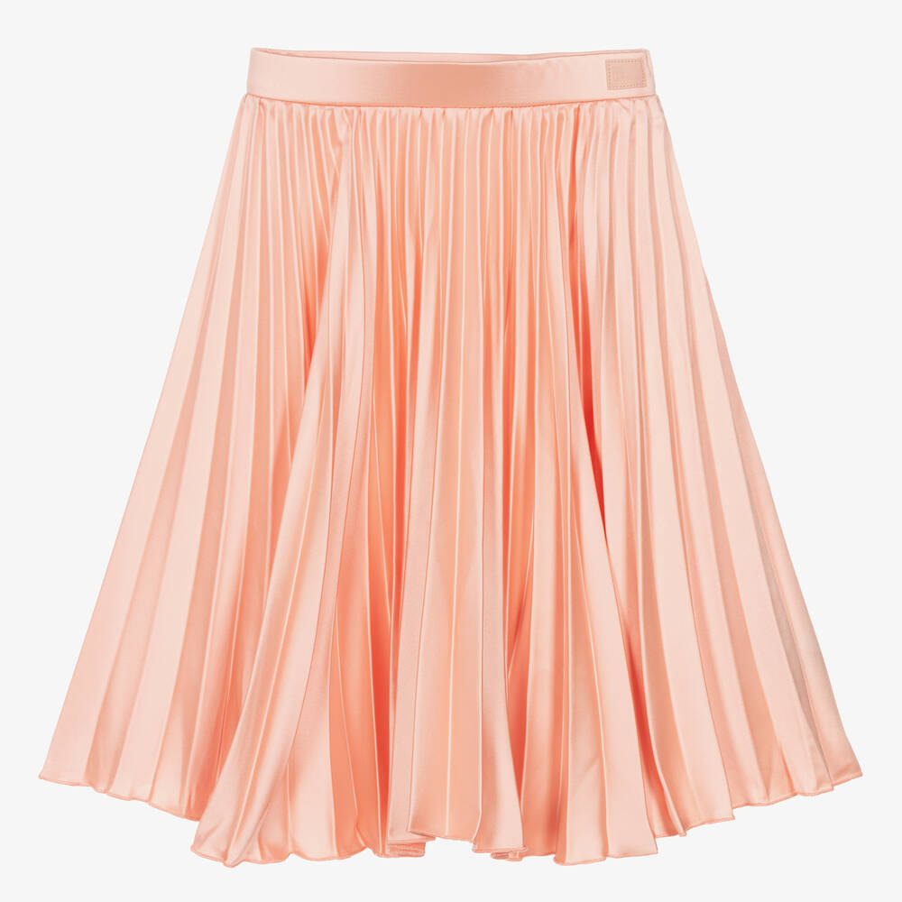 The Tiny Universe-Girls Pink Pleated Satin Skirt | Childrensalon Outlet