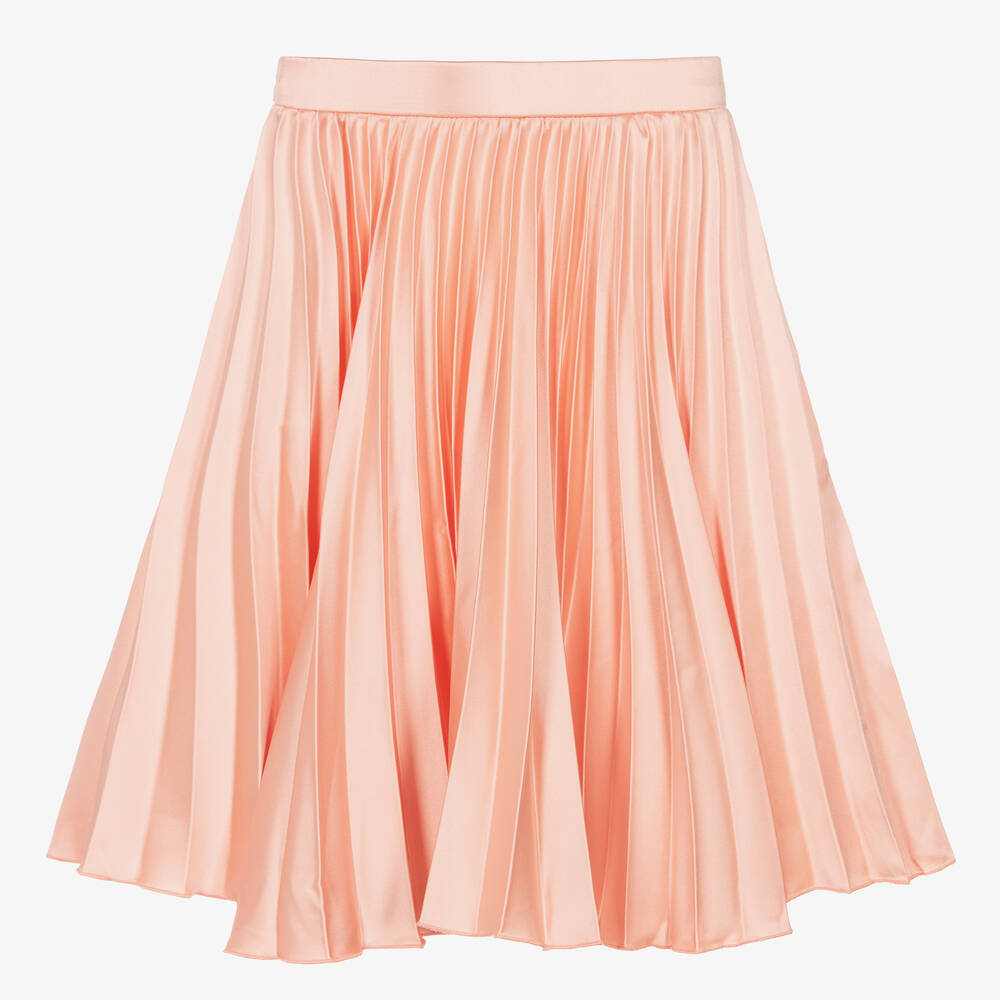 The Tiny Universe-تنورة ساتان بكسرات لون زهري | Childrensalon Outlet