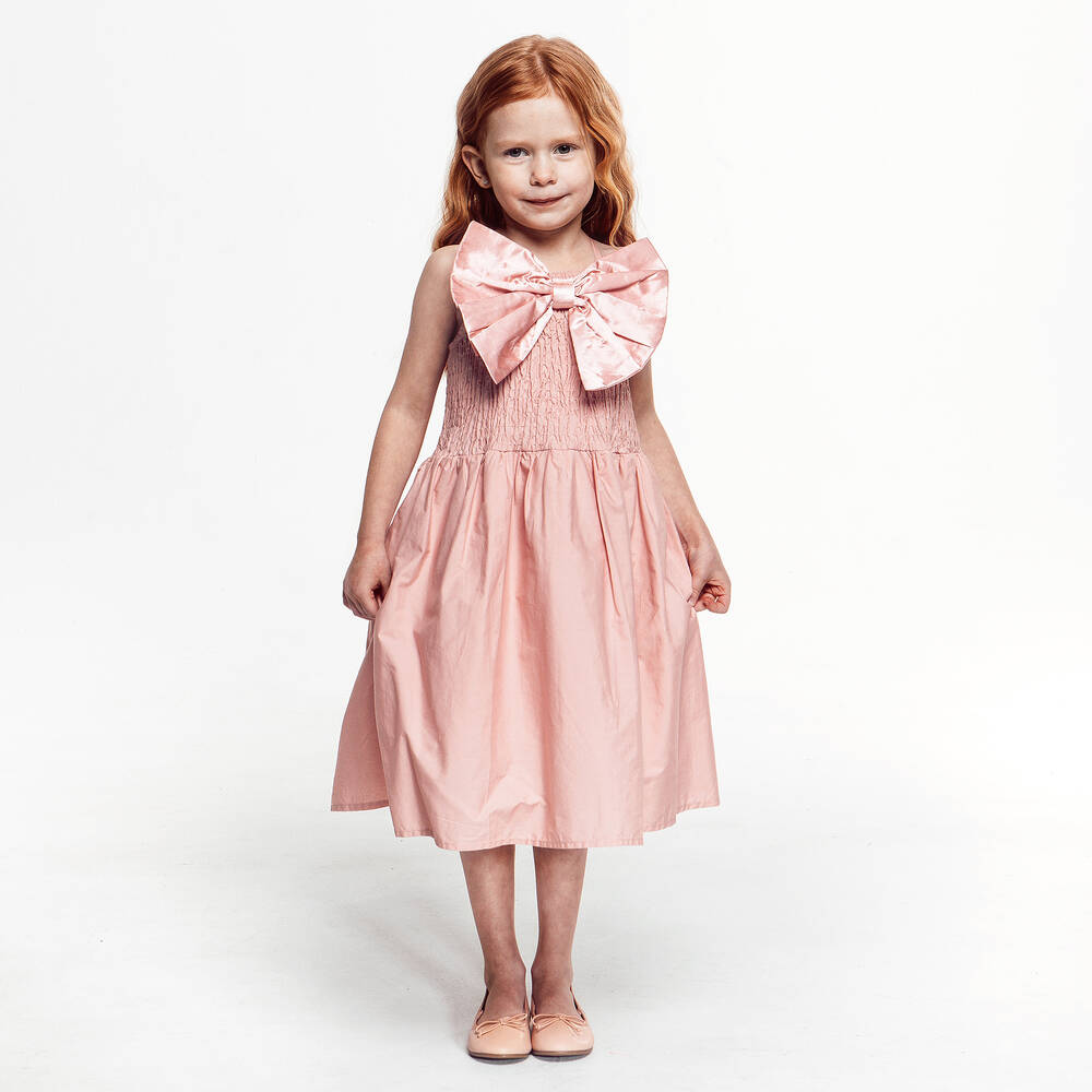 The Tiny Universe-فستان قطن بوبلين لون زهري | Childrensalon Outlet