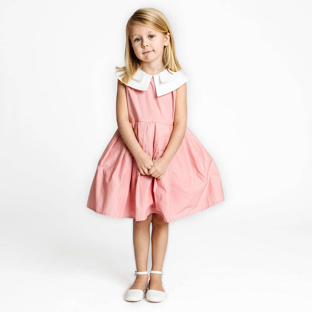 The Tiny Universe-Girls Pink Poplin Dress | Childrensalon Outlet