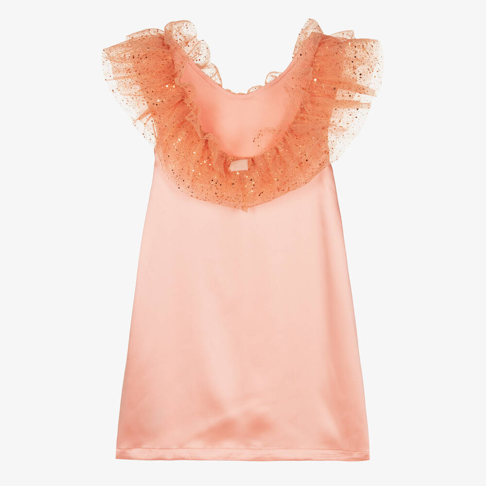 The Tiny Universe-Girls Pink Ruffle Collar Dress | Childrensalon Outlet