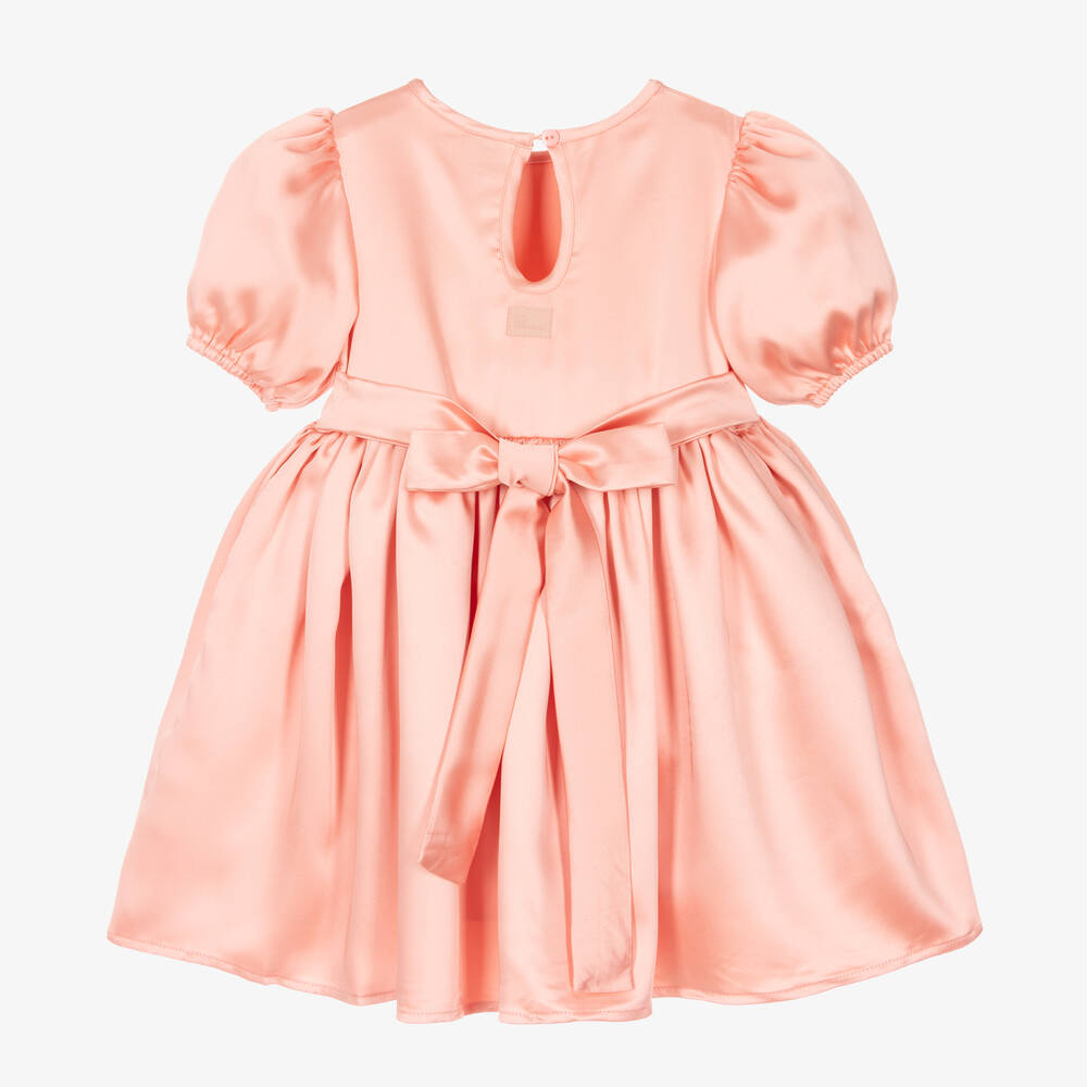 The Tiny Universe-Girls Pink Satin Sash Dress | Childrensalon Outlet