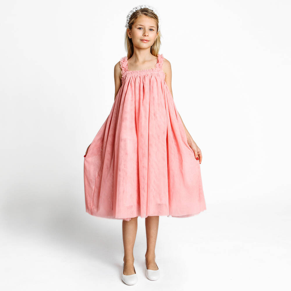 The Tiny Universe-Girls Pink Tulle Dress | Childrensalon Outlet