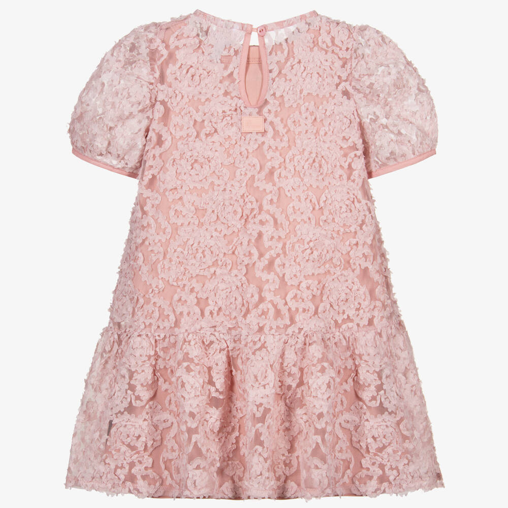 The Tiny Universe-Girls Pink Tulle Flower Dress | Childrensalon Outlet