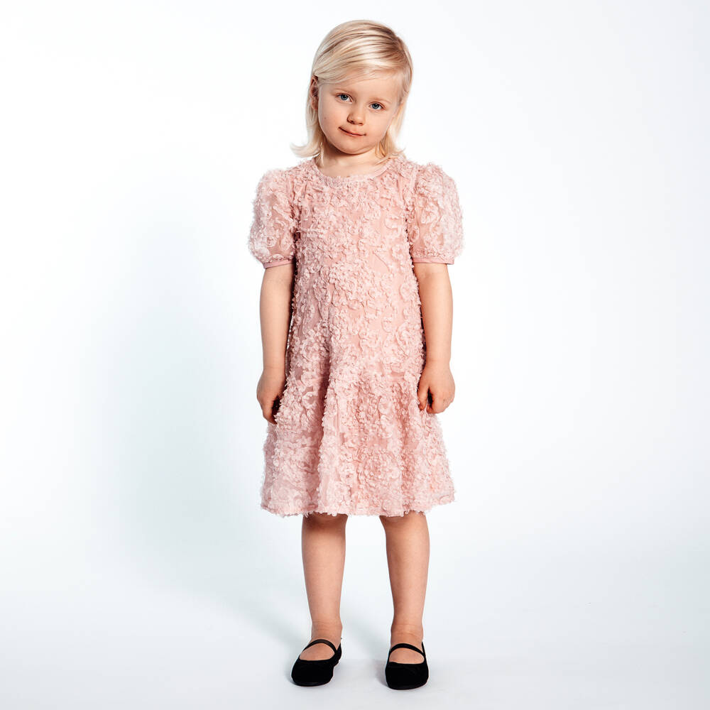 The Tiny Universe-Girls Pink Tulle Flower Dress | Childrensalon Outlet