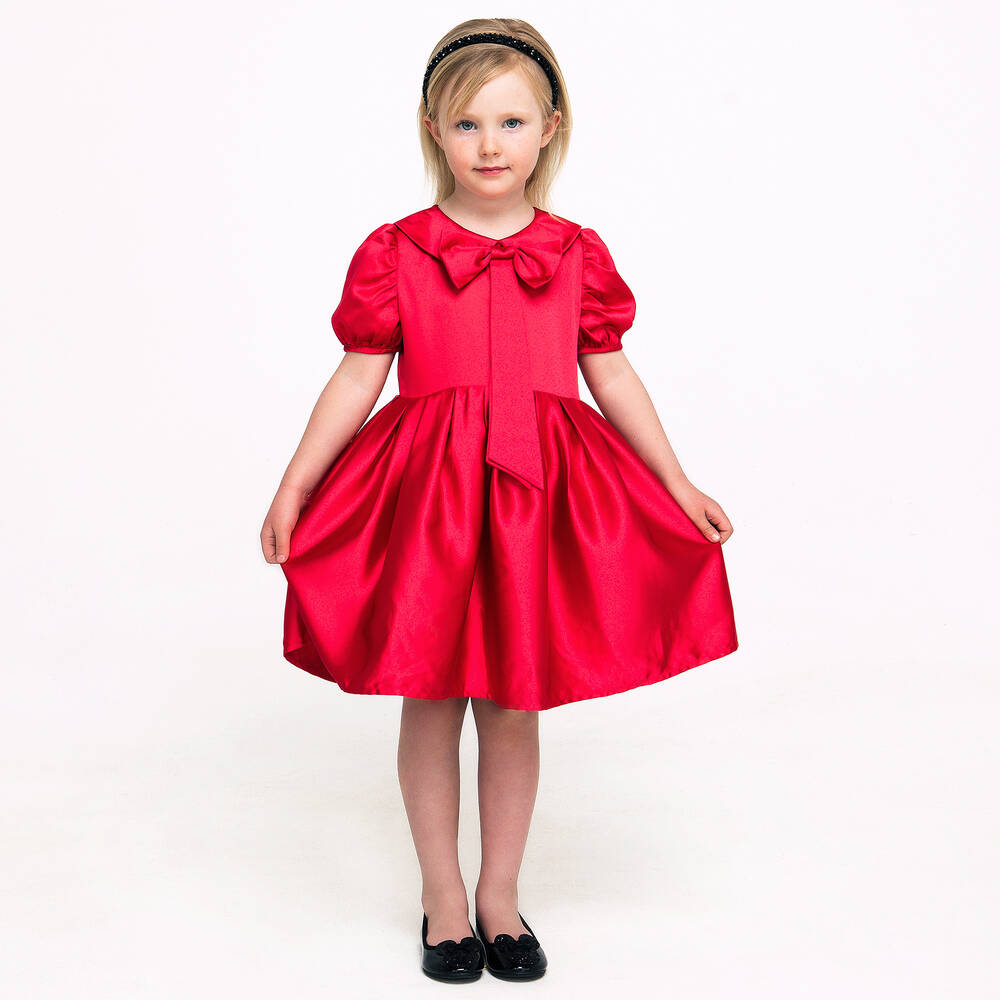 The Tiny Universe-فستان ساتان لون أحمر | Childrensalon Outlet