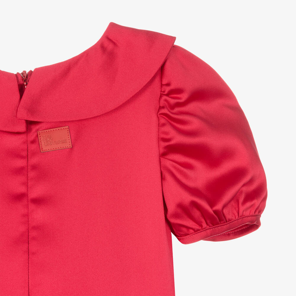 The Tiny Universe-فستان ساتان لون أحمر | Childrensalon Outlet