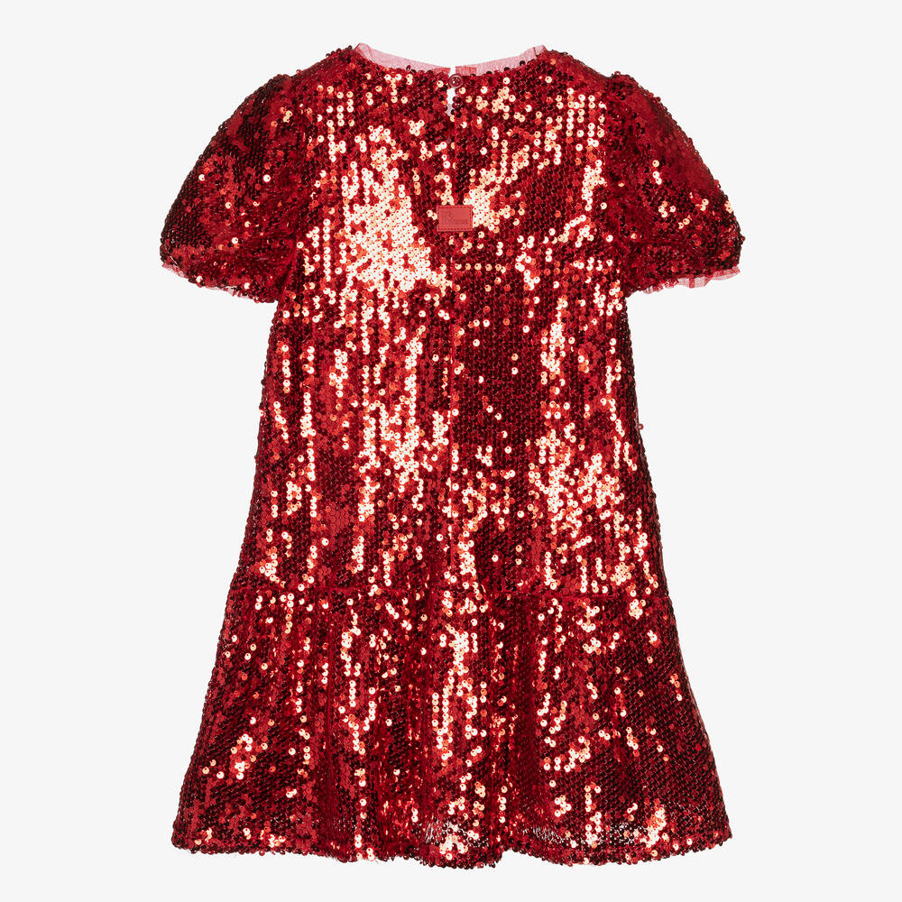 The Tiny Universe - Girls Red Sequin Dress | Childrensalon Outlet