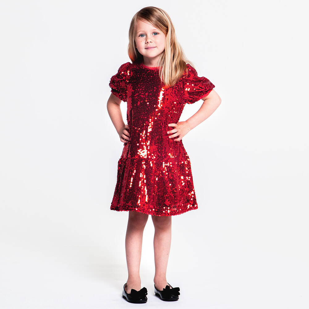 The Tiny Universe Girls Red Sequin Dress