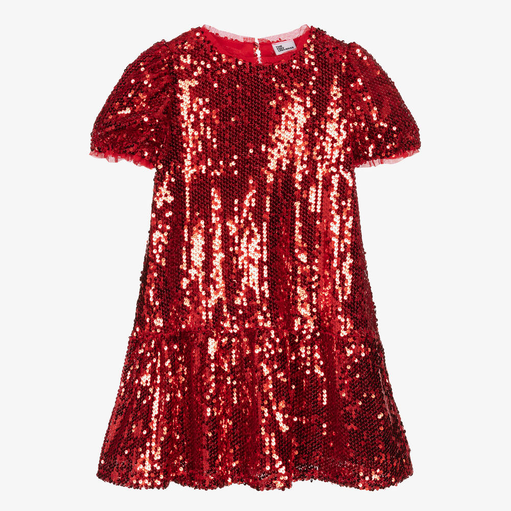 The Tiny Universe - Girls Red Sequin Dress | Childrensalon
