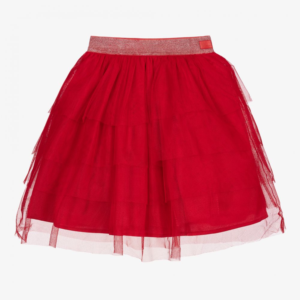 The Tiny Universe - Girls Red Tulle Skirt | Childrensalon