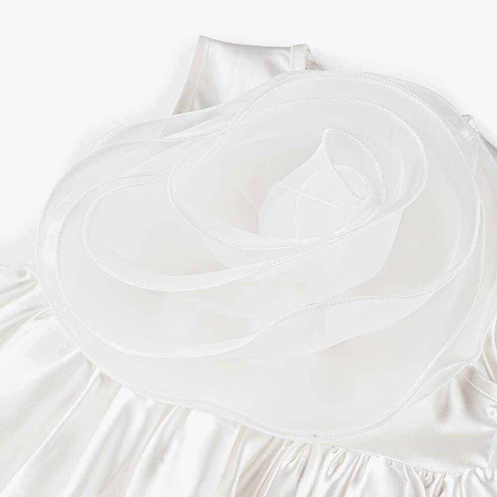 The Tiny Universe-Платье из сатина с органзовыми цветами для девочек | Childrensalon Outlet