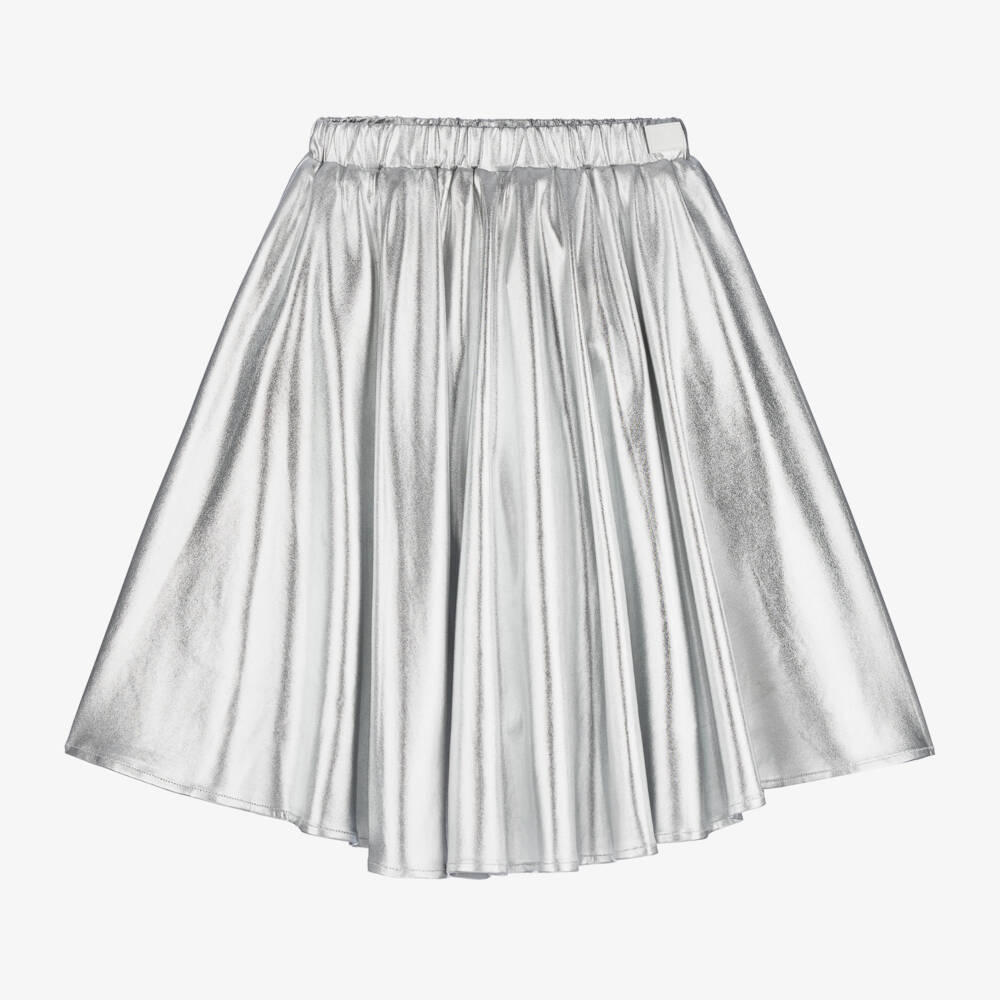 The Tiny Universe-Girls Shimmering Silver Party Skirt | Childrensalon Outlet