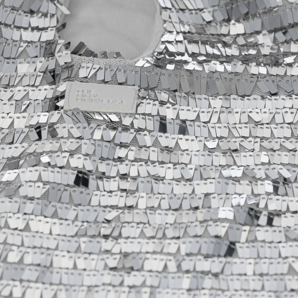 The Tiny Universe-Girls Silver Sequin Dress | Childrensalon Outlet