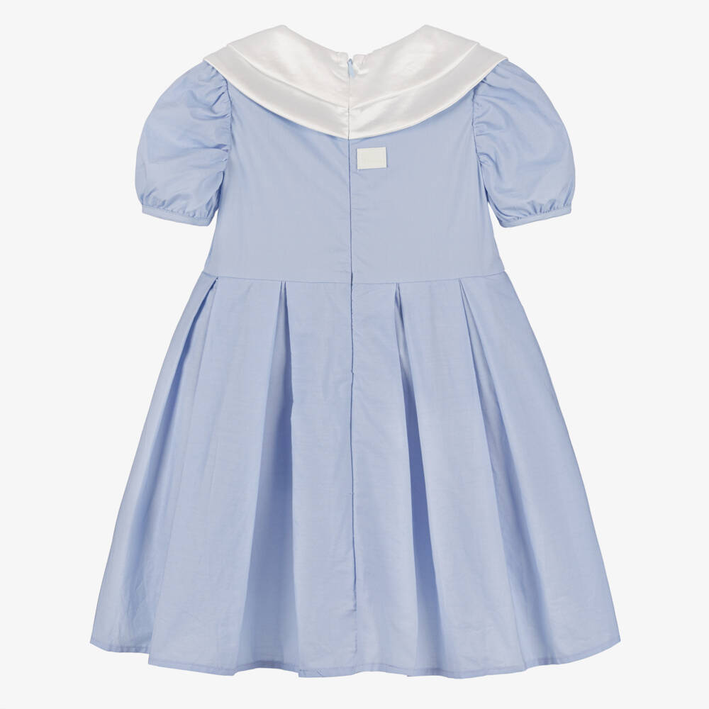 The Tiny Universe-Платье из голубого поплина для девочек | Childrensalon Outlet