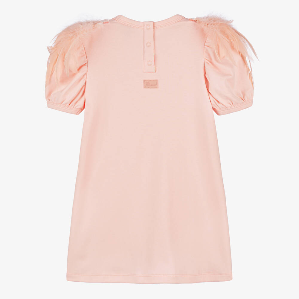 The Tiny Universe-Girls Soft Pink Feathered Dress | Childrensalon Outlet