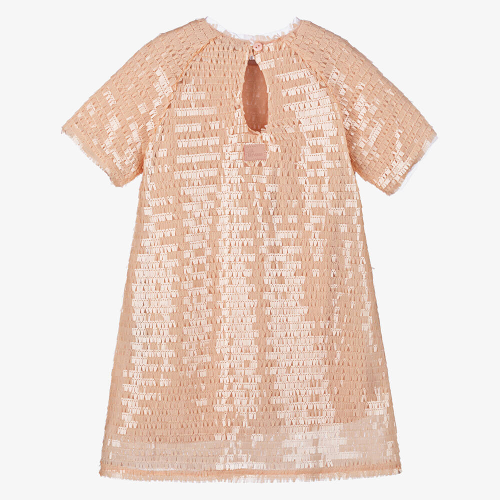 The Tiny Universe-فستان تول مزين بترتر لون زهري | Childrensalon Outlet