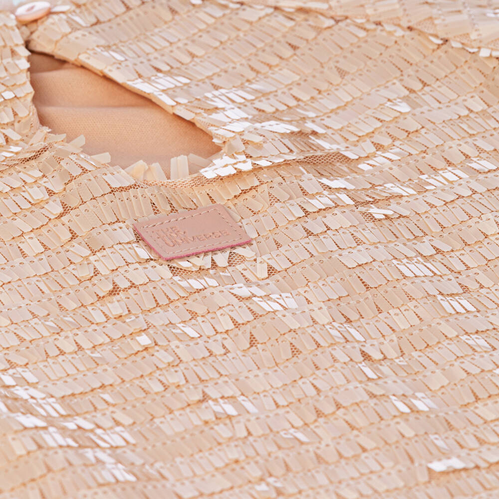 The Tiny Universe-فستان تول مزين بترتر لون زهري | Childrensalon Outlet