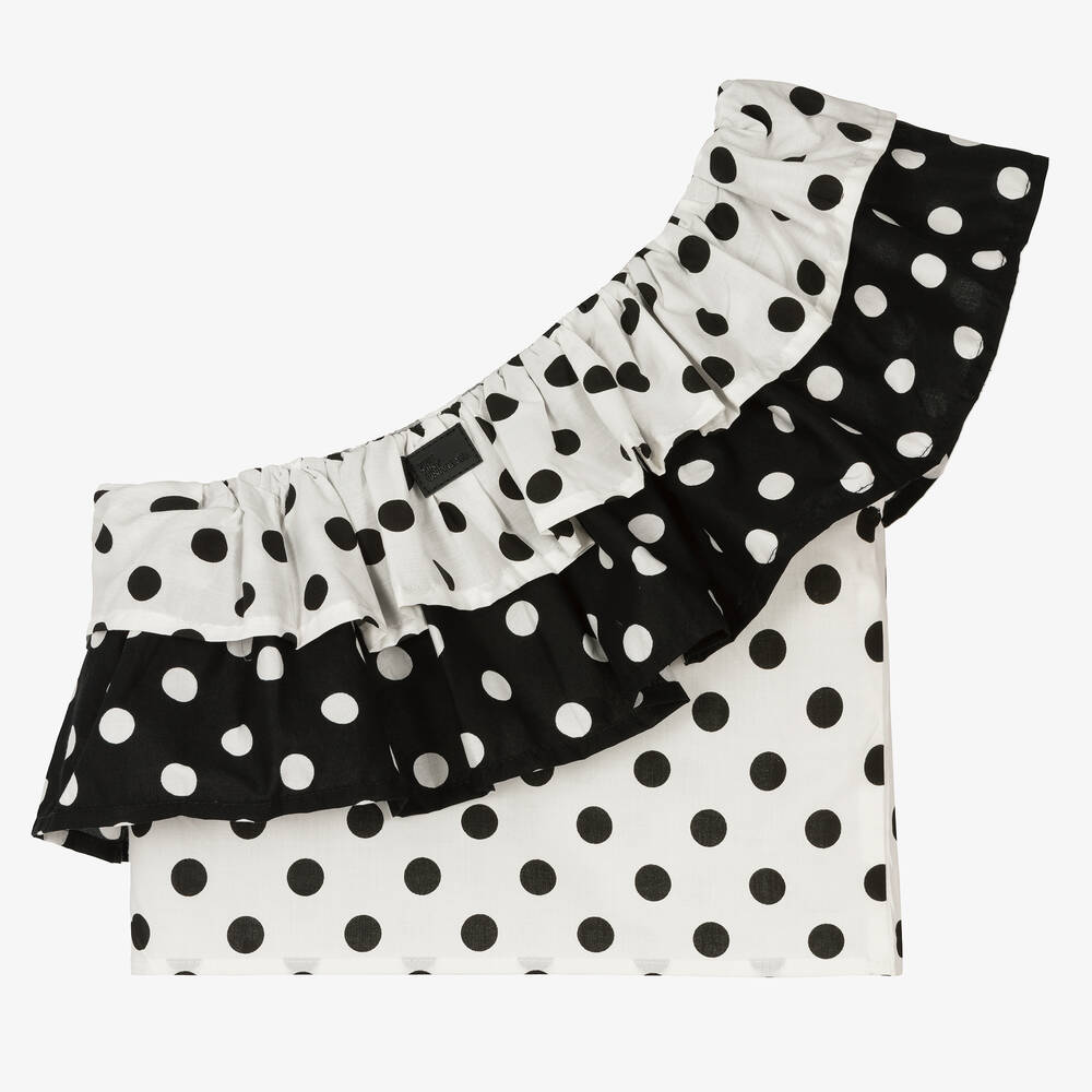 The Tiny Universe-Girls White & Black Polka Dot Blouse | Childrensalon Outlet