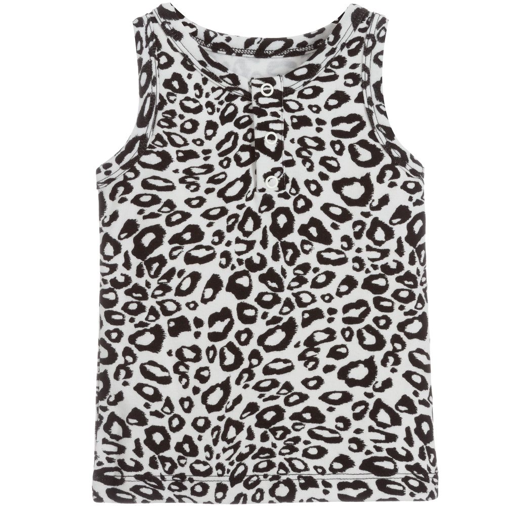 The Tiny Universe-Girls White & Black Vest Top | Childrensalon Outlet