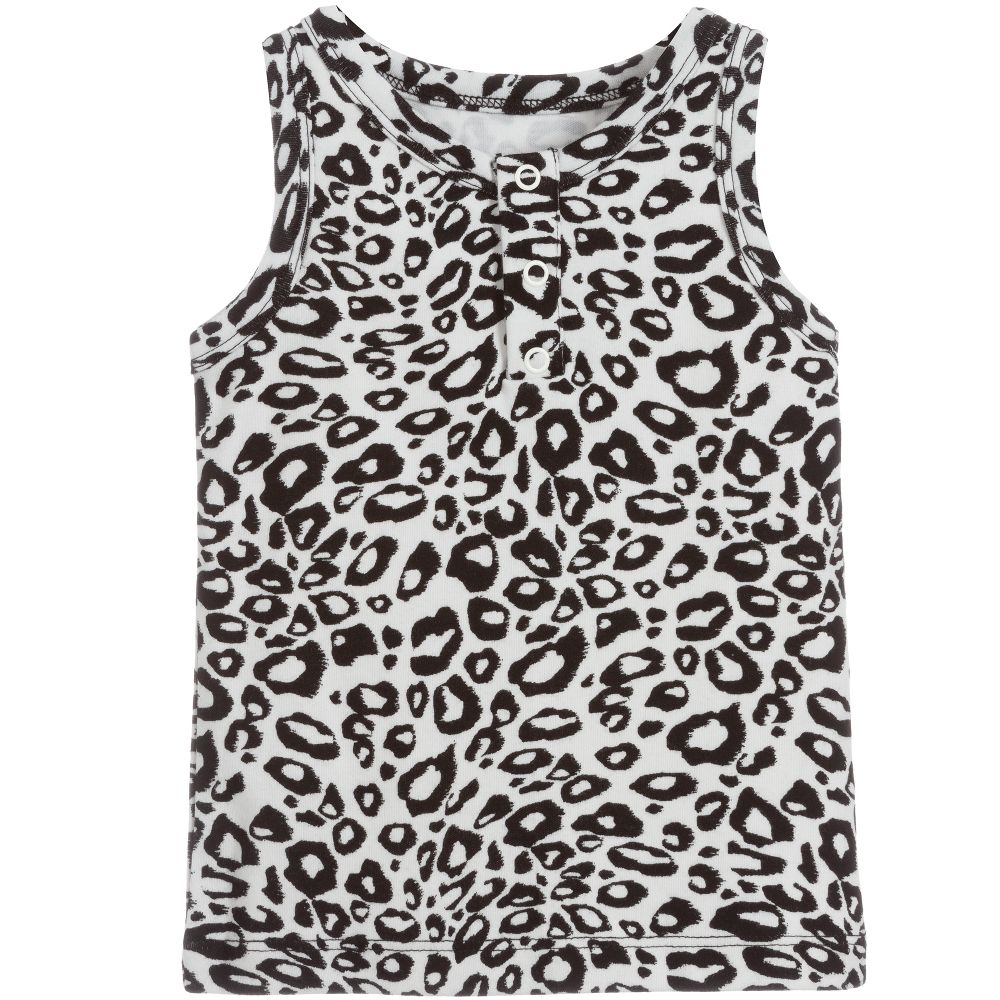 The Tiny Universe - Girls White & Black Vest Top | Childrensalon