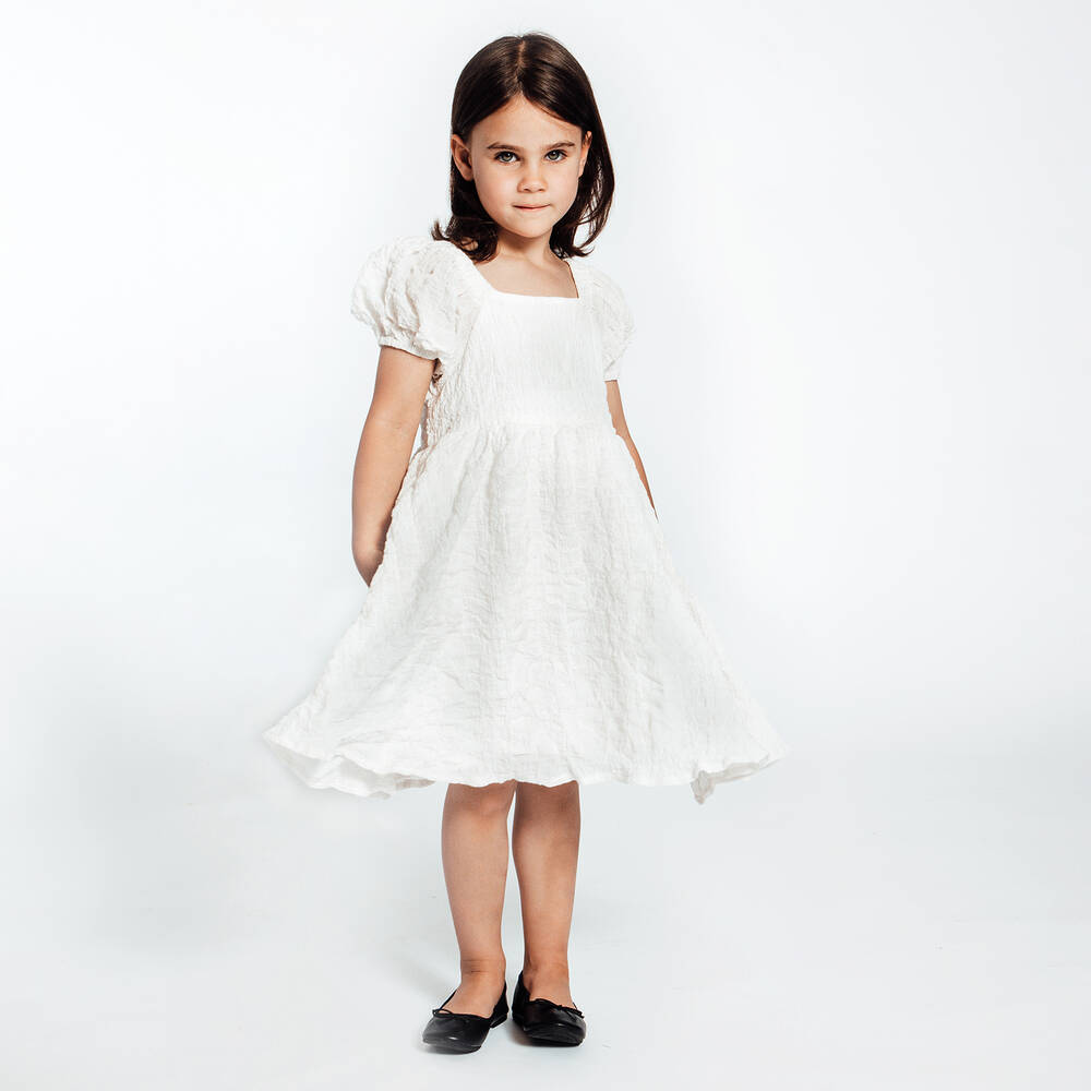 The Tiny Universe-Girls White Crêpe Dress | Childrensalon Outlet
