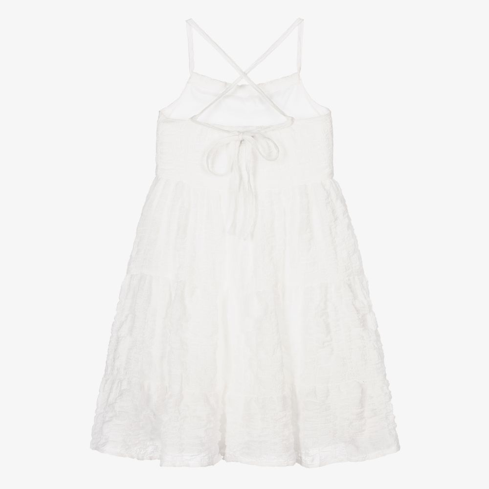 The Tiny Universe-Girls White Crêpe Midi Dress | Childrensalon Outlet