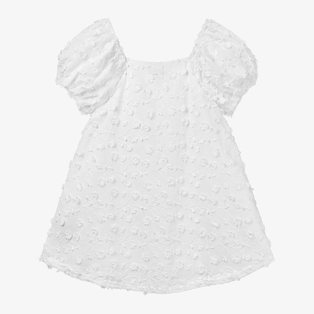 The Tiny Universe-فستان مطرز بورود لون أبيض | Childrensalon Outlet