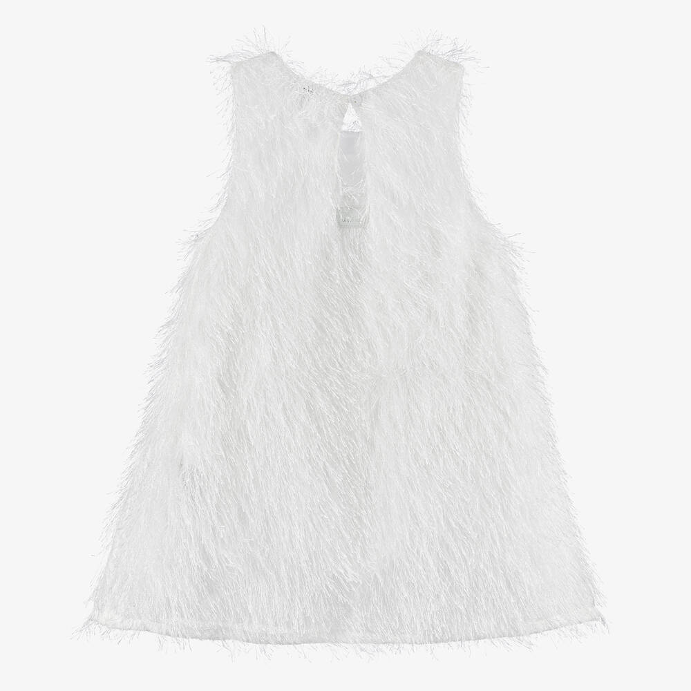 The Tiny Universe-Girls White Fringed Sleeveless Dress | Childrensalon Outlet
