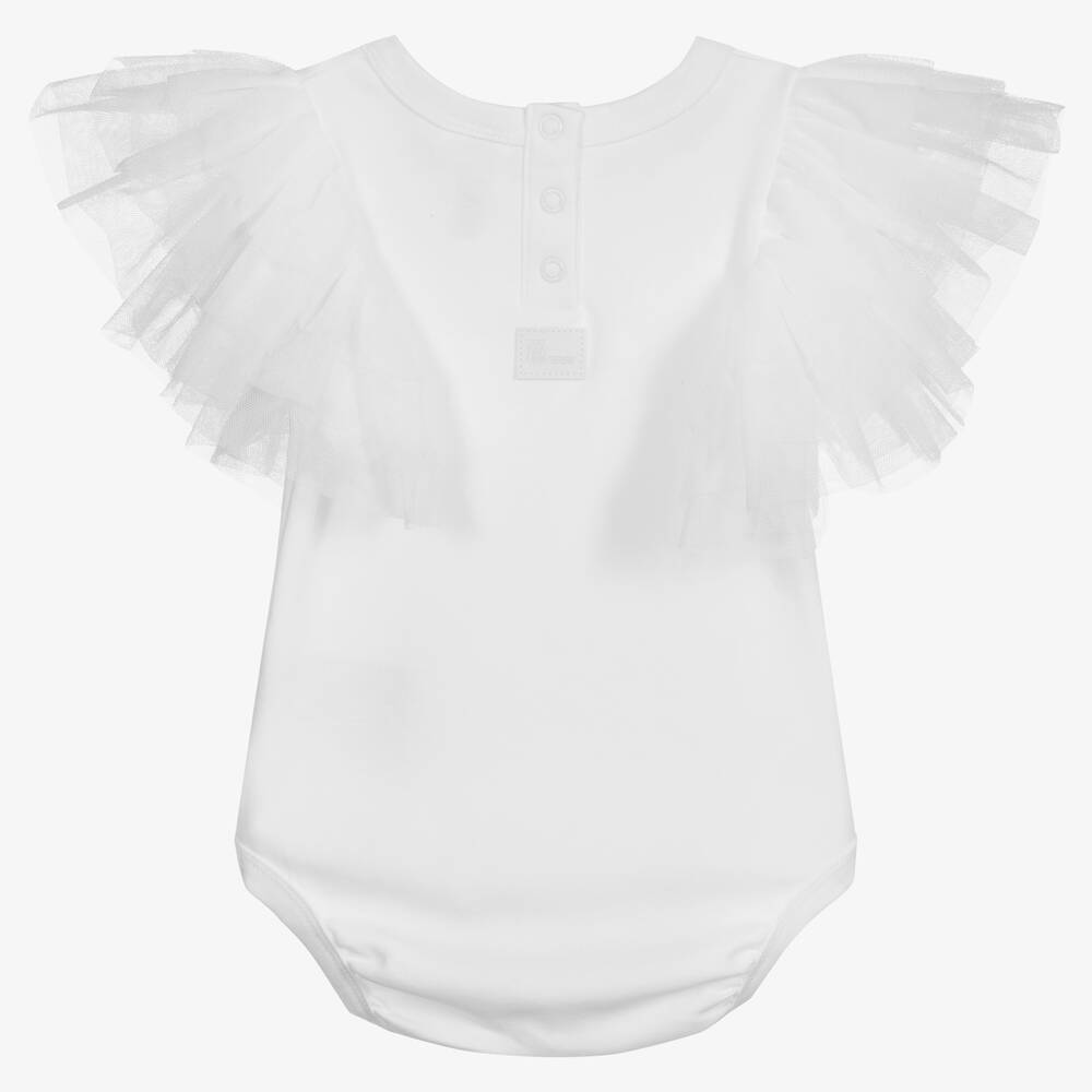 The Tiny Universe-Белое боди из органического хлопка | Childrensalon Outlet