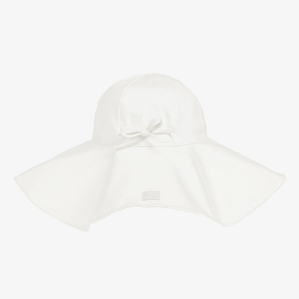 The Tiny Universe-Girls White Organic Cotton Sun Hat | Childrensalon Outlet