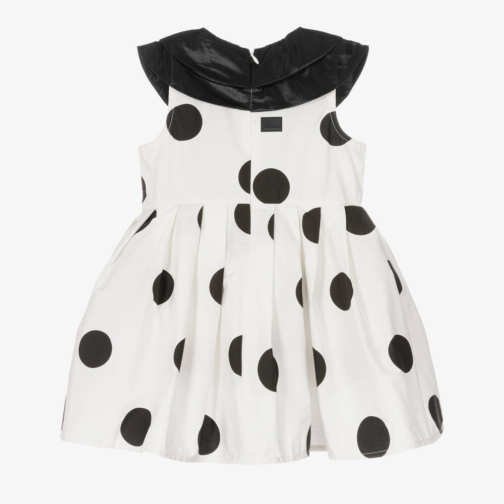 Black and white polka dot baby dress sales