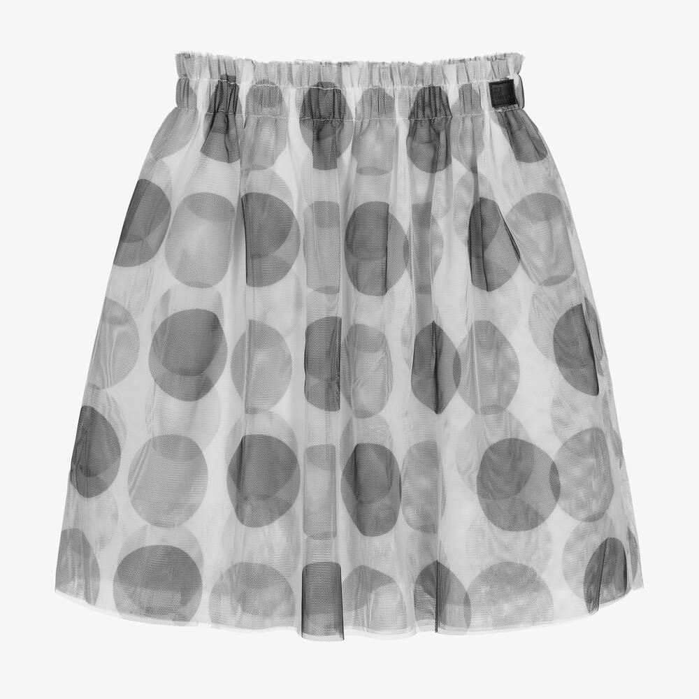 The Tiny Universe - Girls White Polka Dot Tulle Skirt | Childrensalon