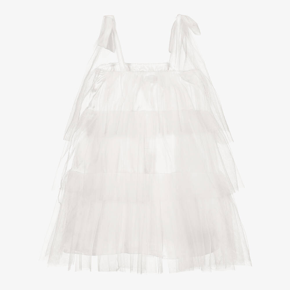 The Tiny Universe-Girls White Tulle Dress | Childrensalon Outlet