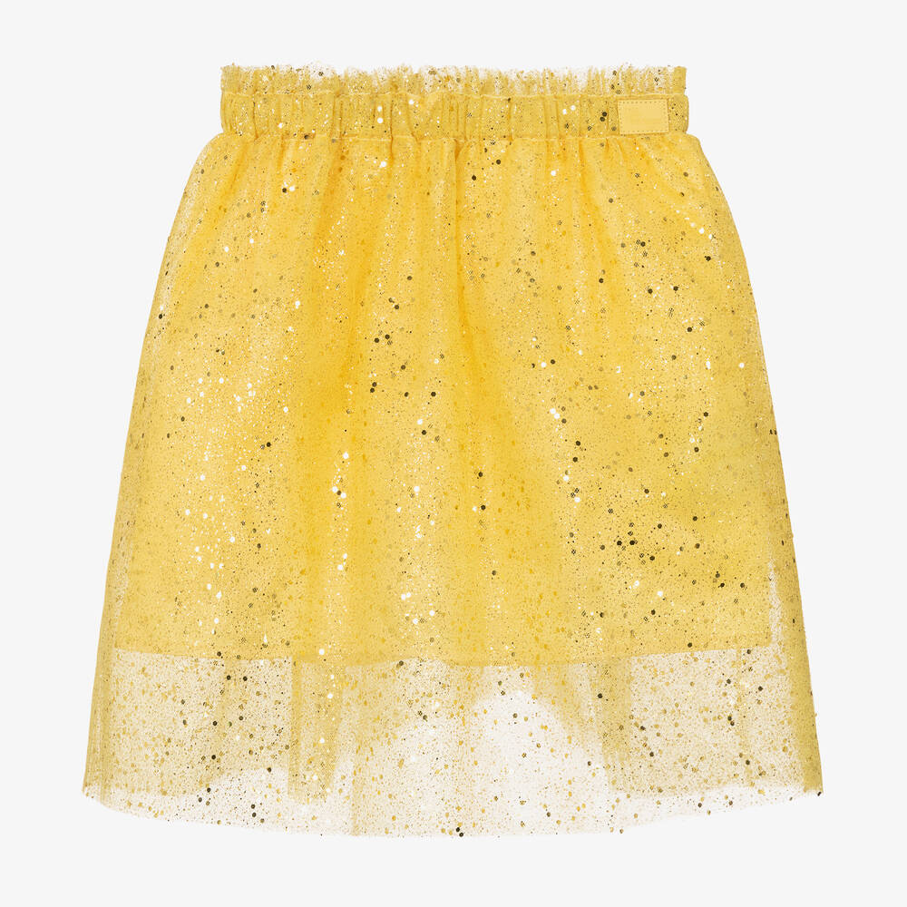 The Tiny Universe - Jupe jaune en tulle pailleté fille | Childrensalon