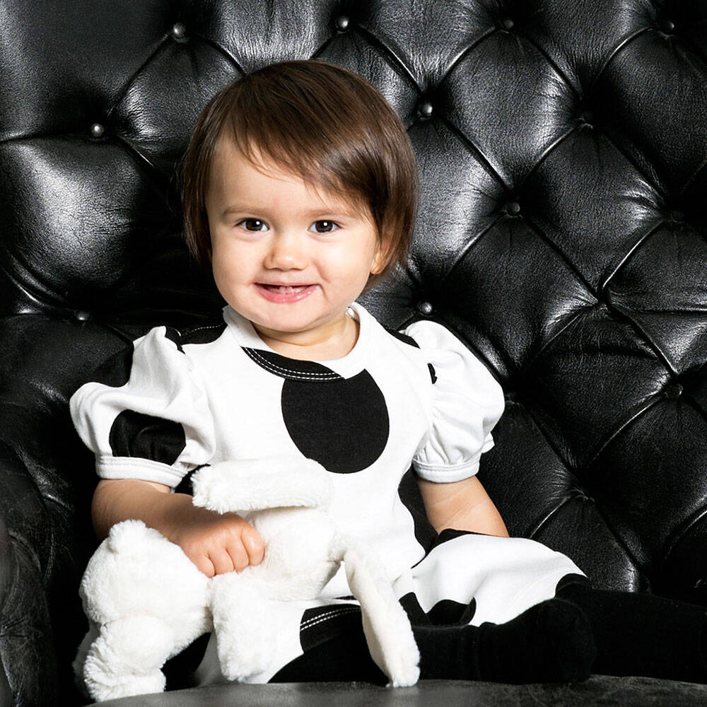 The Tiny Universe-Ivory 'The Tiny Dot' Jersey Dress | Childrensalon Outlet