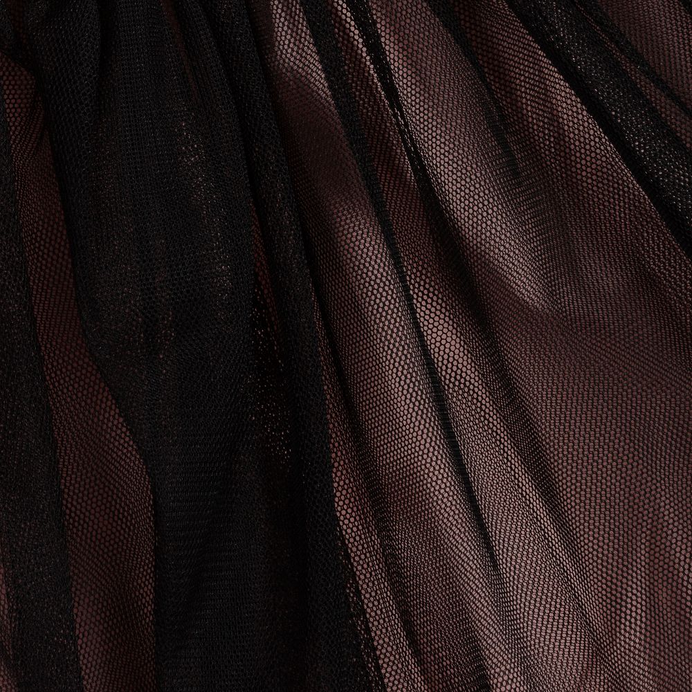 The Tiny Universe-فستان قطن عضوي وتول لون زهري وأسود | Childrensalon Outlet