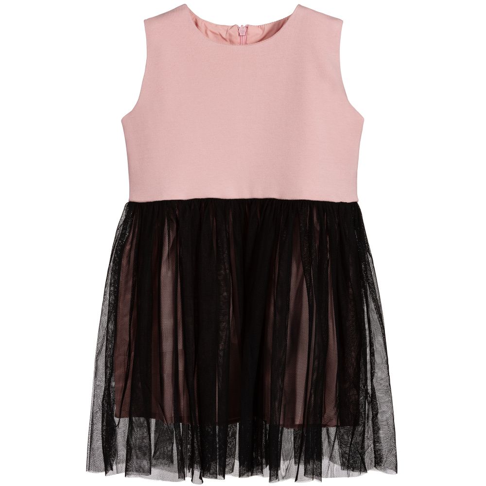 The Tiny Universe - Pink & Black Tulle Dress | Childrensalon