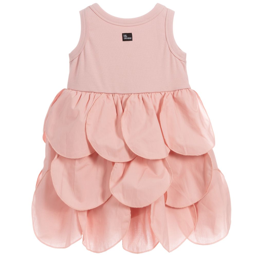 The Tiny Universe-فستان قطن جيرسي لون زهري | Childrensalon Outlet